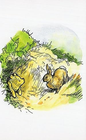 Image du vendeur pour Rabbit Meets Winnie The Pooh Stuck Book Postcard mis en vente par Postcard Finder
