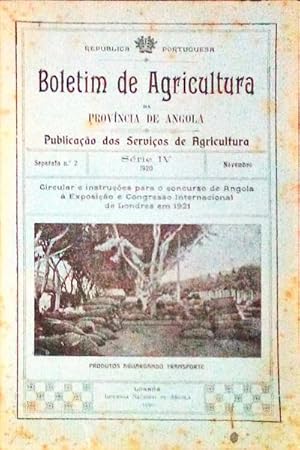 BOLETIM DE AGRICULTURA DA PROVÍNCIA DE ANGOLA.
