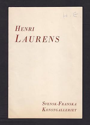 Image du vendeur pour Utstllning. Henri Laurens. Febr.-Mars 1952. mis en vente par Hatt Rare Books ILAB & CINOA