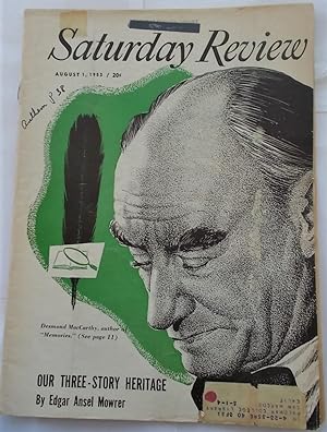 Seller image for Saturday Review Magazine (August 1, 1953) for sale by Bloomsbury Books