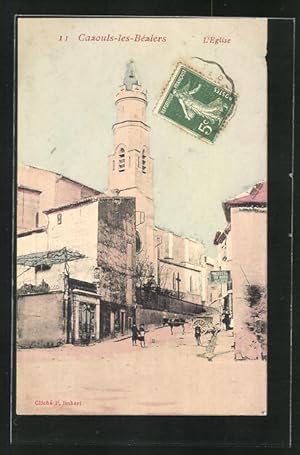 Carte postale Cazouls les Béziers, L`Église