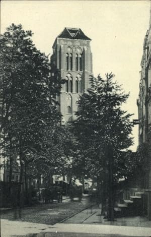 Ansichtskarte / Postkarte Danzig, Jopengasse mit Marienkirche