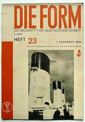 Die Form. 3. Jahr, Heft 9, September 1928. Zeitschrift für gestaltende Arbeit.Berlin, Reckendorf,...
