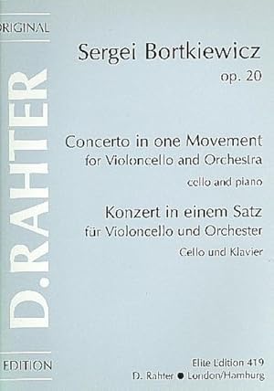 Bild des Verkufers fr Konzert c-Moll in einem Satz op.20fr Violoncello und Orchester : fr Violoncello und Klavier zum Verkauf von AHA-BUCH GmbH