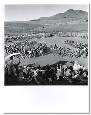 [Original Gelatin Silver Print Photograph of a Zulu Ceremonial Assembly]