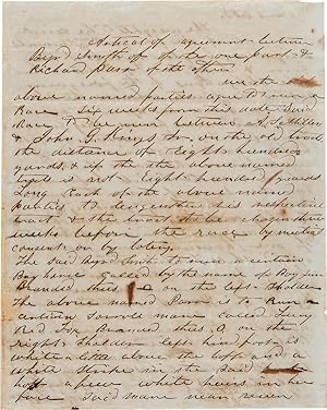 [MANUSCRIPT ARTICLES OF AGREEMENT, SIGNED BY FOUR PARTIES INVOLVED IN SETTING THE TERMS FOR A HOR...