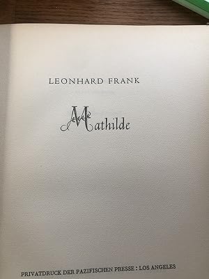 Mathilde signed lettered edition