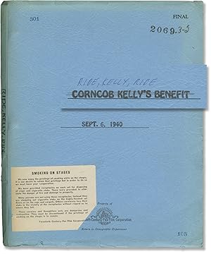 Bild des Verkufers fr Ride, Kelly, Ride [Corncob Kelly's Benefit] (Original screenplay for the 1941 film) zum Verkauf von Royal Books, Inc., ABAA