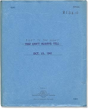 Seller image for Right to the Heart [You Can't Always Tell] (Original screenplay for the 1942 film) for sale by Royal Books, Inc., ABAA