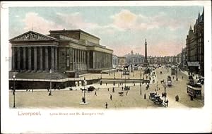 Bild des Verkufers fr Ansichtskarte / Postkarte Liverpool North West England, Lime Street and St. George's Hall zum Verkauf von akpool GmbH