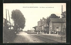 Ansichtskarte Rilly-la-Montagne, La Gare vue intérieure, Innenansicht des Bahnhofs