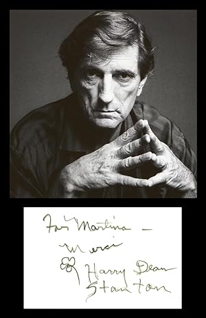 Seller image for Harry Dean Stanton (1926-2017) - Rare signed card + Photo for sale by PhP Autographs