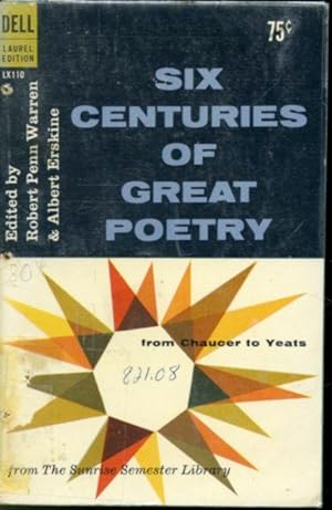 Immagine del venditore per Six Centuries of Great Poetry venduto da Librairie Le Nord