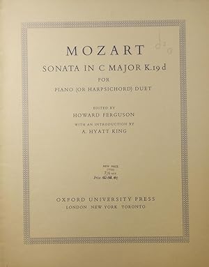Imagen del vendedor de Sonata in C Major K19d, for Piano (or Harpsichord) Duet a la venta por Austin Sherlaw-Johnson, Secondhand Music