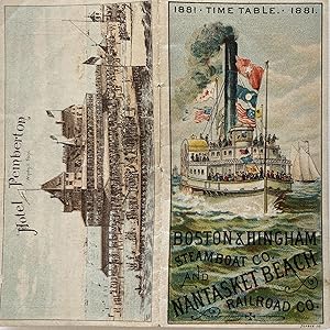 1881 Time Table Boston & Hingham Steamboat Co. and Nantasket Beach Railroad Co