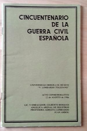 Imagen del vendedor de CINCUENTENARIO DE LA GUERRA CIVIL ESPAOLA a la venta por Itziar Arranz Libros & Dribaslibros