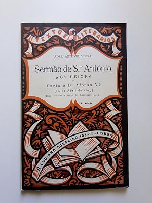 Imagen del vendedor de Sermao de Santo Antonio aos peixes E Carta a D. Alfonso VI (20 de Abril de 1657). Com prefacio e notas de Rodrigues Lapa a la venta por Antiquariat Smock