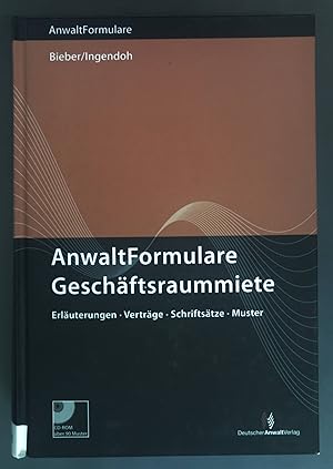 Immagine del venditore per Geschftsraummiete : Erluterungen, Vertrge, Schriftstze, Muster ; [CD-ROM ber 90 Muster]. Anwaltformulare venduto da books4less (Versandantiquariat Petra Gros GmbH & Co. KG)