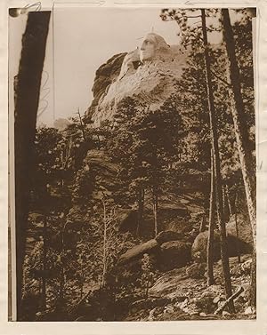 Imagen del vendedor de Mount Rushmore. Two Photographs, Gelatin Silver Prints, of the Mount Rushmore presidential monument in progress a la venta por Schulson Autographs, Ltd.