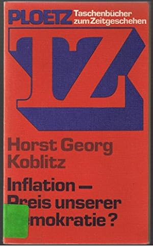 Seller image for Inflation, Preis der Demokratie? Die Inflation in der Konfliktgesellschaft for sale by Gabis Bcherlager