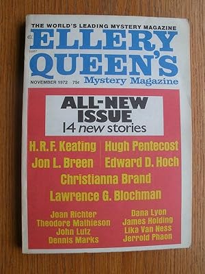 Image du vendeur pour Ellery Queen's Mystery Magazine November 1972 mis en vente par Scene of the Crime, ABAC, IOBA