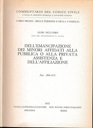 Dell'emancipazione dei minori affidati alla pubblica o alla privata assistenza e dell'affiliazion...