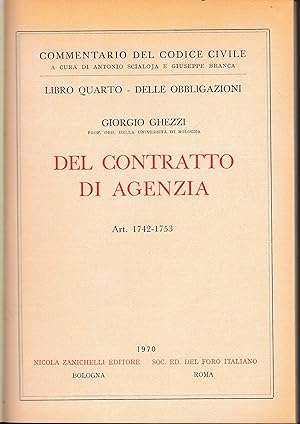 Seller image for Libro quarto - Del contratto di agenzia. Art. 1742-1753 for sale by librisaggi