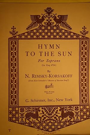 Seller image for Hymn To The Sun (For Soprano) for sale by History Bound LLC