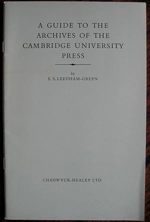 Image du vendeur pour A Guide to the Archives of the Cambridge University Press. With an introduction by D.F. McKenzie mis en vente par James Fergusson Books & Manuscripts