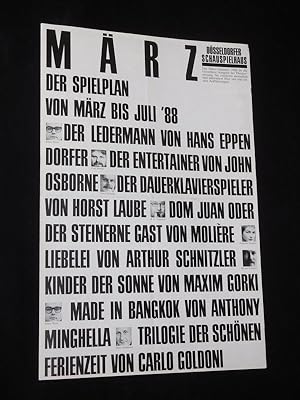 Immagine del venditore per Dsseldorfer Schauspielhaus, Spielzeit 1987/88, Mrz 1988 [Theaterzeitung] venduto da Fast alles Theater! Antiquariat fr die darstellenden Knste