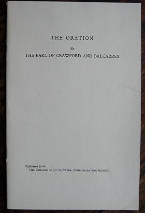 Imagen del vendedor de The Oration [Wednesday 20 September 1950]. (Reprinted from The College of St Salvator Commemoration Record) a la venta por James Fergusson Books & Manuscripts