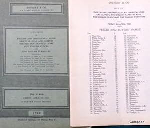 English & Continental Glass, Oriental Rugs and Carpets, The Sheldon Tapestry maps, Fine English C...