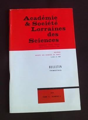 Académie et société Lorraines des sciences - Tome 13 N°2 1974