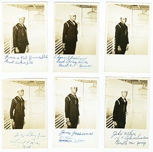 [COLLECTION OF THIRTEEN REAL PHOTO POSTCARDS SIGNED BY AFRICAN-AMERICAN MIDSHIPMEN DURING WORLD W...