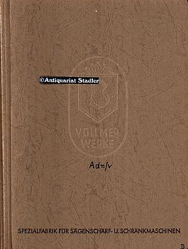 Präzisions-Schränkmaschine Type Adn/v. Firmenprospekt.