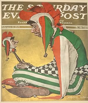 Saturday Evening Post: 11 February 1939 (sad jester confronts happy jester-cover only)