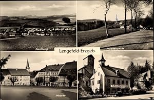 Bild des Verkufers fr Ansichtskarte / Postkarte Lengefeld im Erzgebirge, Siedlung, Waldesruh, Markt, Gaststtte Kalkwerk zum Verkauf von akpool GmbH