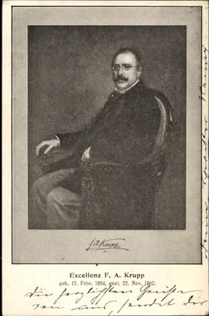 Ansichtskarte / Postkarte Excellenz Friedrich Alfred Krupp, Portrait