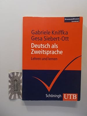 Bild des Verkufers fr Deutsch als Zweitsprache : lehren und lernen. UTB 2891. StandardWissen Lehramt. zum Verkauf von Druckwaren Antiquariat