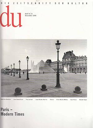 Paris - Modern Times. du; Heft Nr. 12. Dezember 1988. Die Zeitschrift der Kultur.