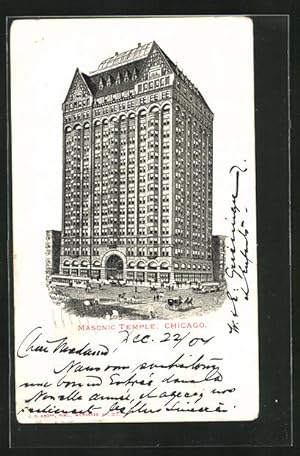 Ansichtskarte Chicago, Masonic Temple, Freimaurer-Loge
