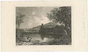 Antique Print of a Landscape by Havell (1832)