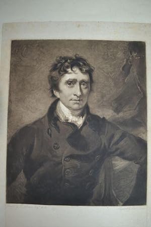 Portrait after Lawrence, half-length; seated to and facing front; wearing a dark double-breasted ...