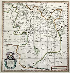 Kupferstich- Karte, b. Janssonius - Waesberge, Pitt und Swart , "Principatus Hennenbergensis".