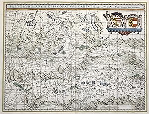 Kupferstich- Karte, n. Mercator b. Janssonius- Waesberge, Pitt und Swart, "Saltzburg Archiepiscop...
