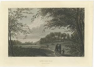 Antique Print of Greenwood Cemetery by Smillie (c.1850)