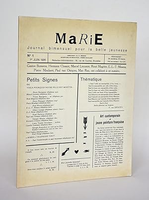 Marie, Journal Bimensuel Pour La Belle jeunesse, N°1, 1er Juin 1926 (fac-similé De 1993)