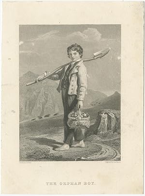 Antique Print of an Orphan Boy by Heath (c.1830)