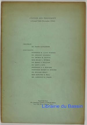 Seller image for The American Journal of Orthopsychiatry Vol. III. n4 Section meeting on culture and personality (1938) for sale by Librairie du Bassin