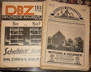 Bild des Verkufers fr Deutsche Bau-Zeitung. Konvolut aus dem 62., 63. und 64. Jahrgang. 19 Einzelhefte (teils Doppelhefte u. mit Beilagen). zum Verkauf von Antiquariat Dwal